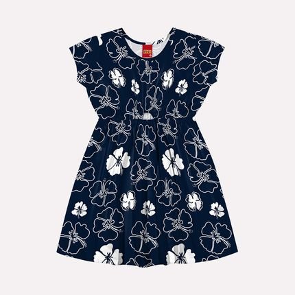 Vestido Infantil Menina Kyly Azul Marinho - Marca Kyly