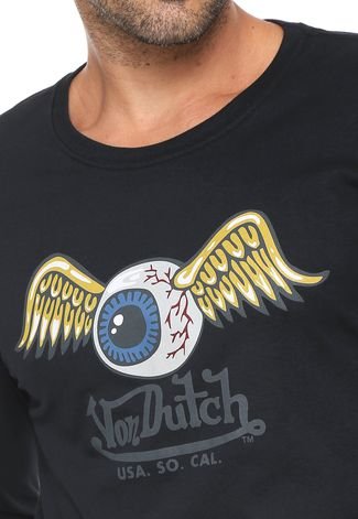 Camiseta Von Dutch Estampada Preta