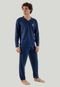 Pijama Masculino Linha Noite Longo Azul Marinho - Marca Linha Noite