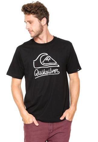 Camiseta Quiksilver Outlines Preta