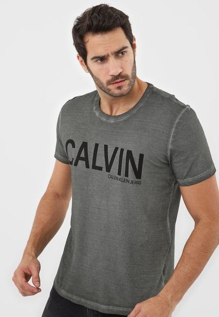Camiseta Calvin Klein Jeans Lettering Verde - Marca Calvin Klein Jeans