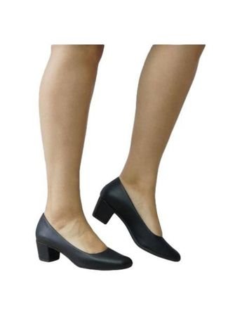 Sapato Social Sarah Calçados Feminino Confortável Salto Baixo Grosso 820