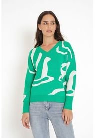 Sweater Cuello En V Vigo Verde GUINDA