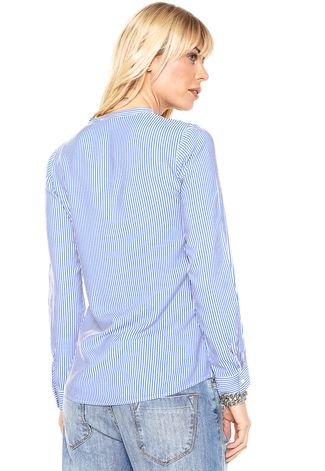 Camisa Chocris Listrada Azul/Branca