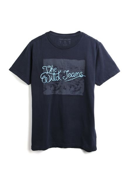 Camiseta Calvin Klein Kids Menino Escrita Azul-Marinho - Marca Calvin Klein Kids
