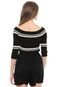 Blusa Cropped Dress to Ombro a Ombro Tricot Preta - Marca Dress to