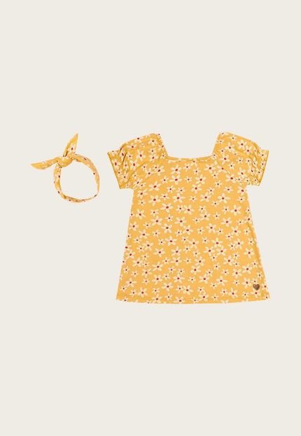 Vestido Infantil Elian Floral Amarelo - Marca Elian