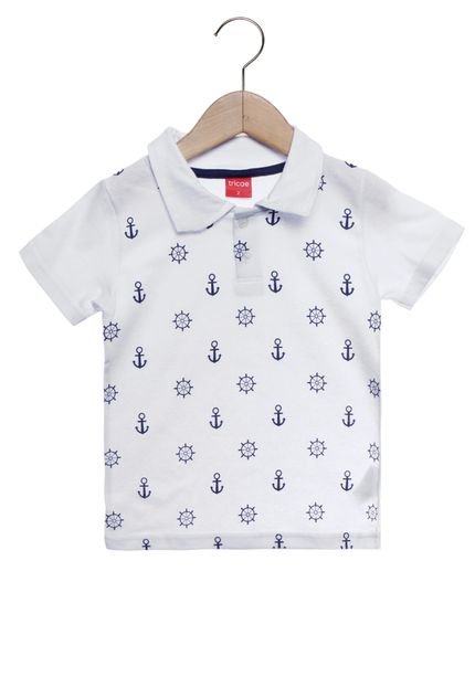 Camisa Polo Tricae Âncora Infantil Branca - Marca Tricae