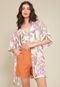 Kimono Pop Me em Viscose Estampa Jardim Secreto Bege - Marca Pop Me