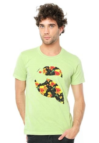 Camiseta FiveBlu Flower Verde
