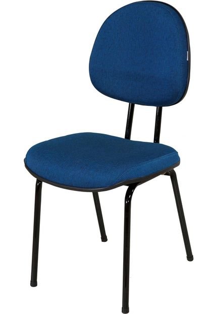 Cadeira Executiva Base Fixa S/ Braço C/ Azul - Marca Giobel