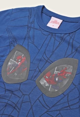 Camiseta Infantil Brandili Homem Aranha Azul