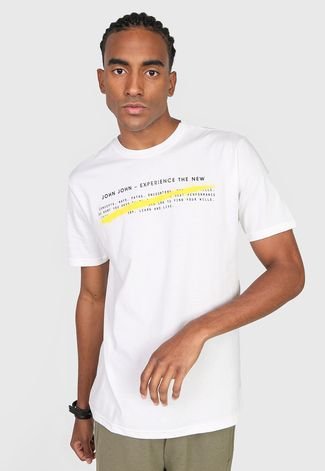 Camiseta John John Logo Off-White - Faz a Boa!