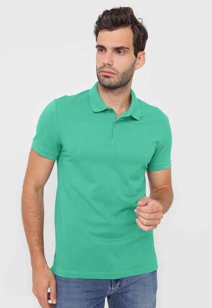 Camisa Polo Calvin Klein Slim Logo Verde - Marca Calvin Klein