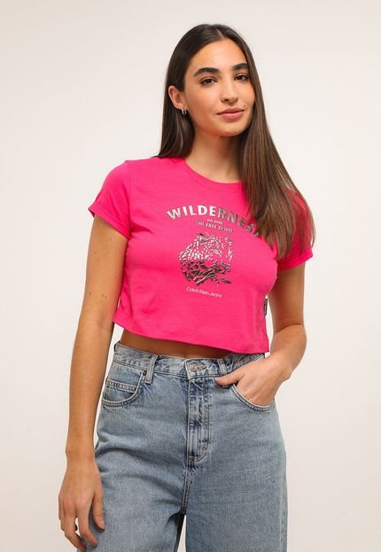 Camiseta Cropped Calvin Klein Jeans Wildern Pink - Marca Calvin Klein Jeans
