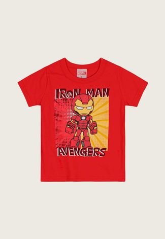 Camiseta Infantil Brandili Homem De Ferro Vermelha
