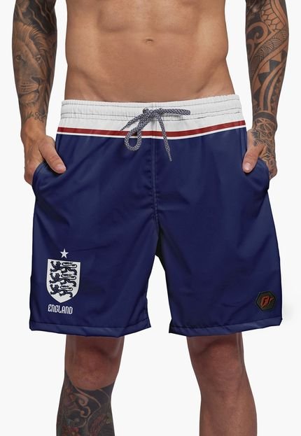 Short Bermuda Copa Torcedor Inglaterra Azul - Marca Over Fame