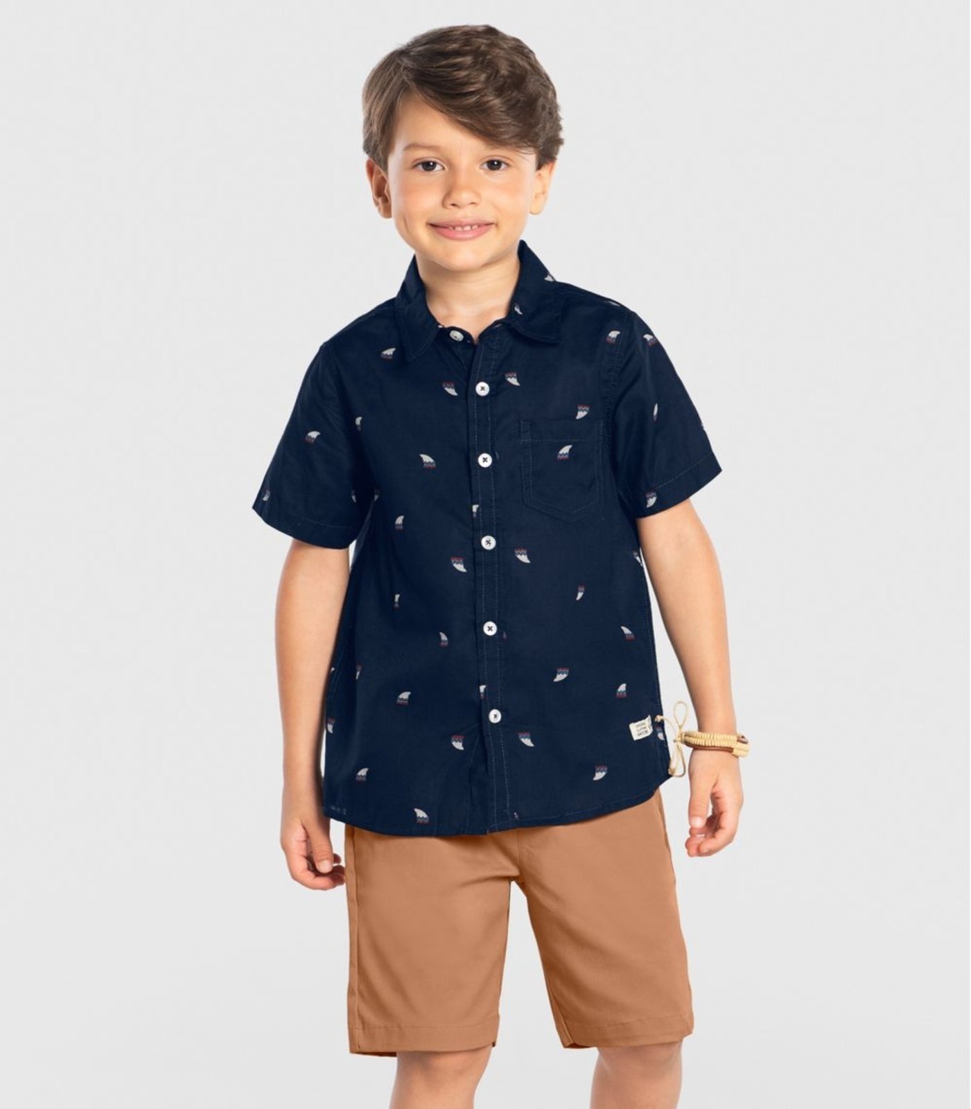 Conjunto Infantil Camisa Com Bermuda Trick Nick Azul - Marca Trick Nick