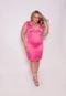 Vestido Plus Size Bordado em Pedrarias  Pink - Marca Predilects Plus