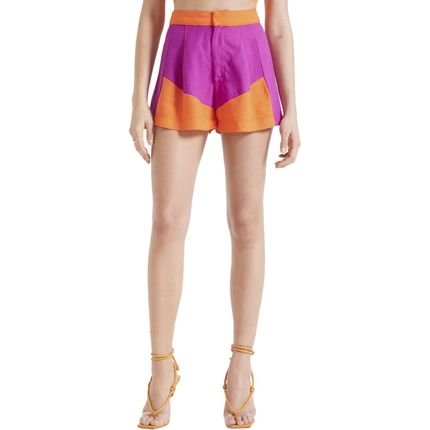 Short Forum Linho V23 Laranja Feminino - Marca Forum