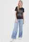 Blusa Calvin Klein Jeans Slim Lettering Preta - Marca Calvin Klein Jeans