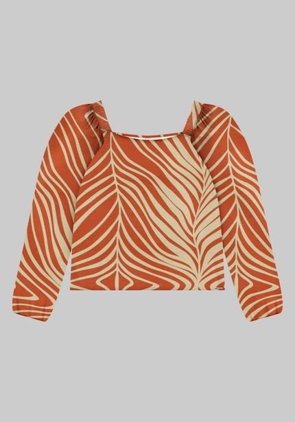 Blusa Estampada Plus Size com Decote Quadrado - Marca Lunender