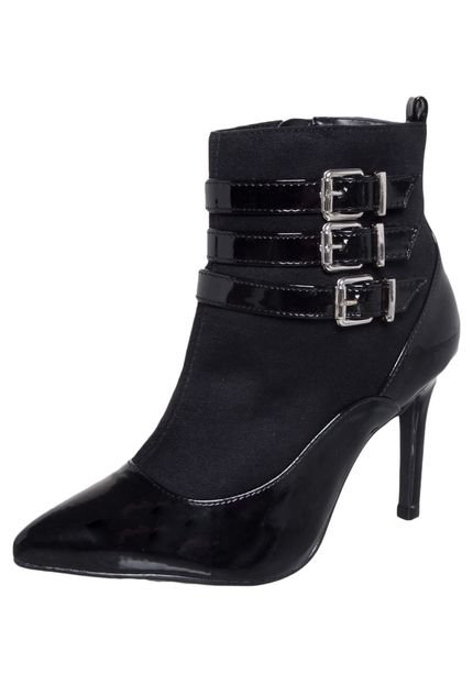 Ankle Boot Vizzano 3 fivelas Preta - Marca Vizzano