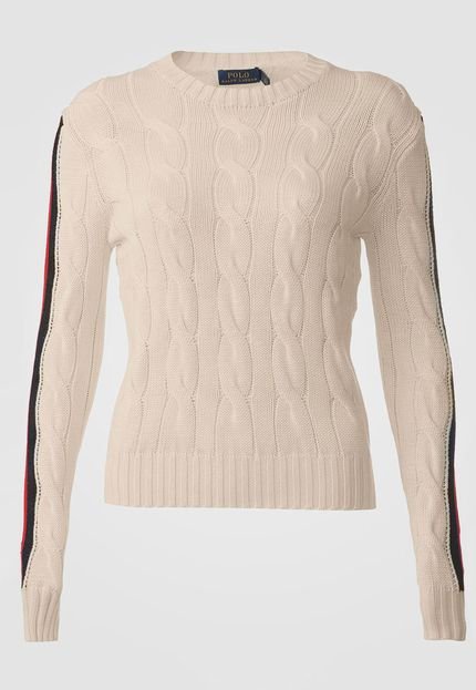 Suéter Lã Lauren Ralph Lauren Tricot Texturas Bege - Marca Lauren Ralph Lauren