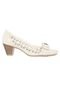 Scarpin Piccadilly Laço Off White - Marca Piccadilly