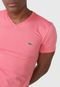 Camiseta Lacoste Logo Bordado Rosa - Marca Lacoste