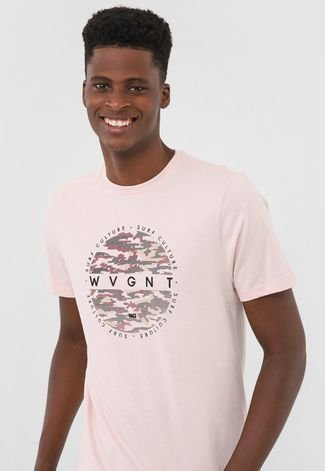 Camiseta WG Surf Cultura Camo Rosa