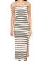 Vestido Hang Loose Midi Sea Stripe Off-white/Cinza - Marca Hang Loose