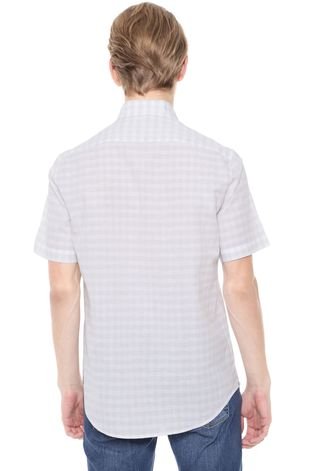 Camisa Lacoste Slim Quadriculada Off-White