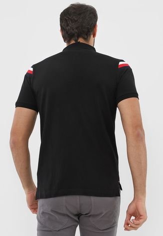 Camisa Polo Tommy Hilfiger Slim Logo Preta