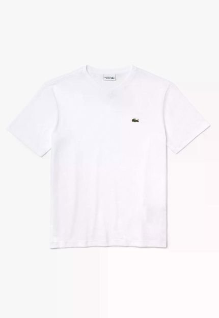 Camiseta Masculina Lacoste Sport Em Mistura De Algodão E Poliéster Com Decote V Branco - Marca Lacoste