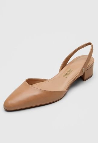 Scarpin DAFITI SHOES Slingback Bege - Compre Agora