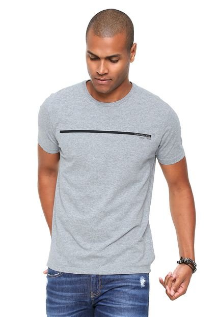 Camiseta Calvin Klein Jeans CKJ Estampada Cinza - Marca Calvin Klein Jeans