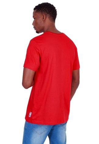 Camiseta NBA Estampada Miami Heat Casual Vermelha