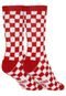Meia Socks Co Xadrez Race Vermelha/Branco - Marca Socks Co