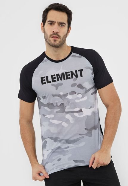 Camiseta Element Snow Camo Raglan Azul - Marca Element