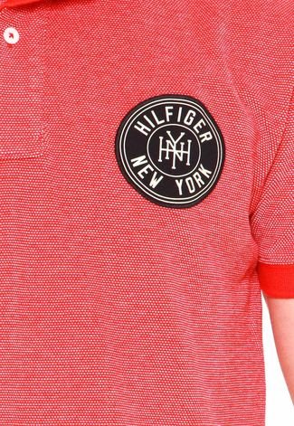 Camisa Polo Tommy Hilfiger Texturizada Vermelha