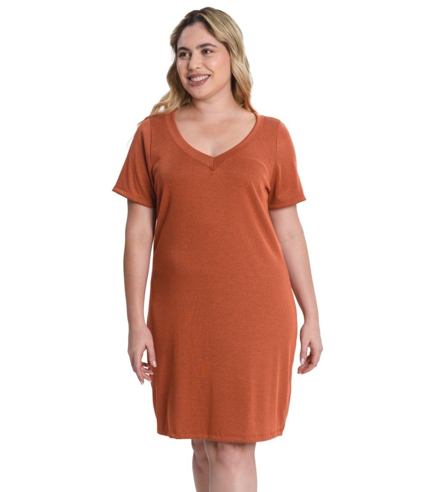 Vestido Plus Size Ribana Secret Glam Laranja - Marca Rovitex Plus Size