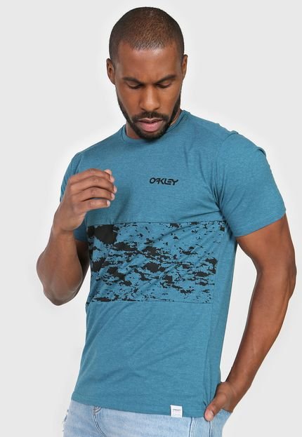 Camiseta Oakley Abstract Block Ss Azul - Marca Oakley