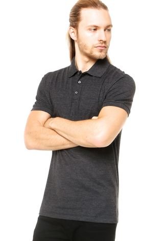Camisa Polo Manga Curta Colcci Logo Cinza