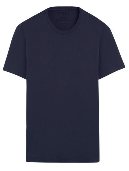 Camiseta Ellus Masculina Cotton Fine Classic Logo Azul Marinho - Marca Ellus