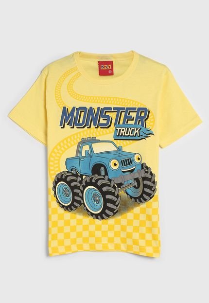 Camiseta Kyly Infantil Monster Truck Amarela - Marca Kyly