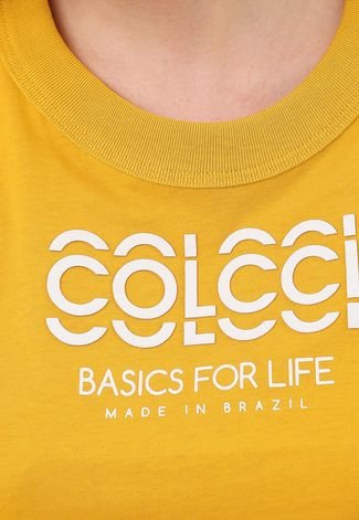 Camiseta Colcci Lettering Amarela