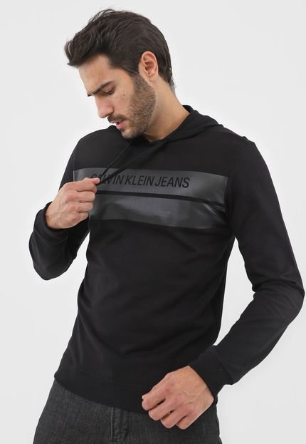 Moletom Fechado Calvin Klein Jeans Logo Preto - Marca Calvin Klein Jeans