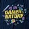 Camiseta Feminina Gamer By Nature - Azul Marinho - Marca Studio Geek 
