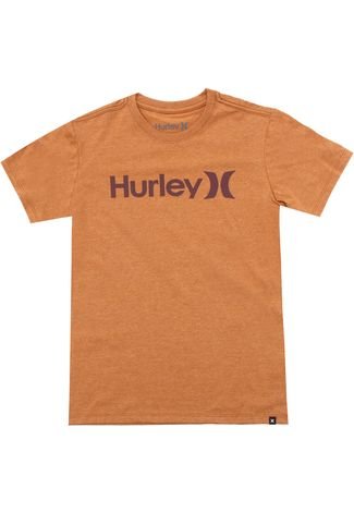 Camiseta Hurley Menino Escrita Laranja